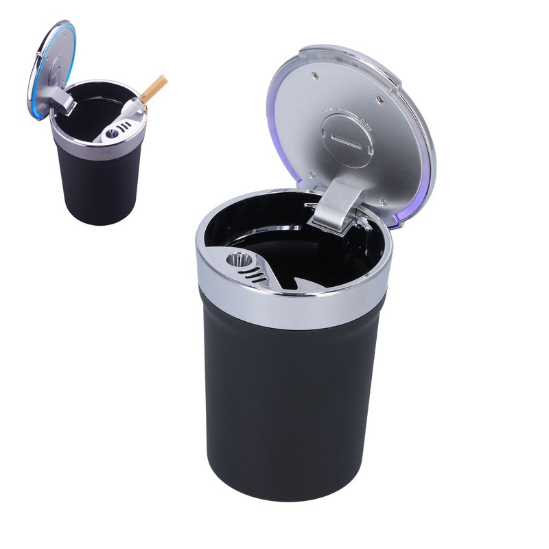 Car Ashtray ABS Portable Cylinder Shape Ash Tray with Blue