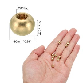 PATIKIL M3x6mm Thread Cap Nuts Knob, 30 Pack Brass Ball Lamp Decoration Screw Caps Nut Cover Nut for Furniture Lighting or DIY Project
