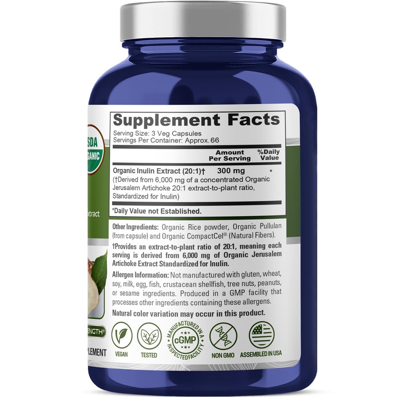 NusaPure Inulin Powder 20:1 Extract, 300 mg Equivalent to 6,000mg