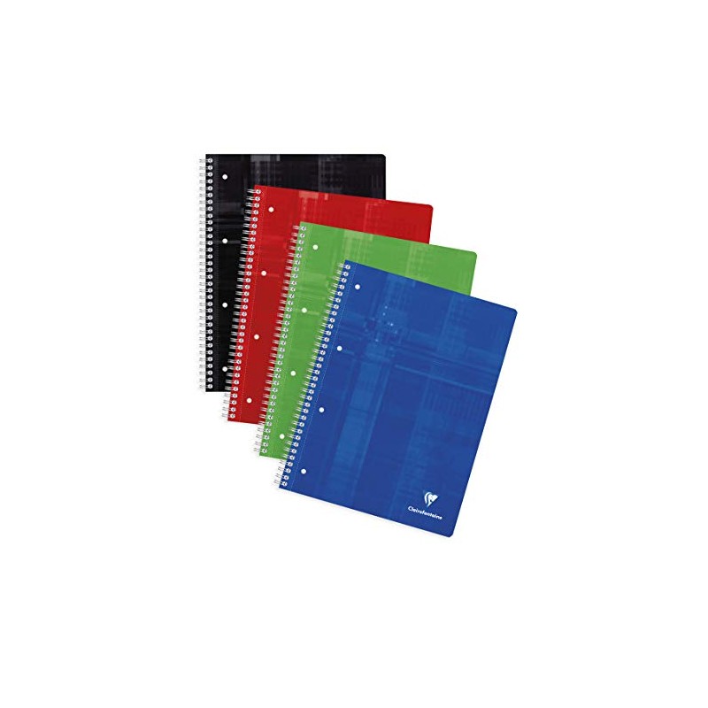 Clairefontaine 8252C Collegeblock A4, checkered, 1-pack, 160 sheets, assorted colors