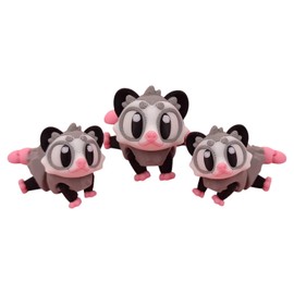 5-Pack Mini Baby Opossum Figurines – Articulated Desk Pet Critters, Collectible Pocket Marsupials, Fidget Toys for Teens & Adults – 2 Inch Poseable Figures – 3D Printed in Canada