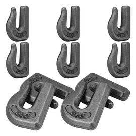 Biugaaufai 10 Pack 3/8'' Weld On Grab Hook, G70 Forged Grab Chain Hooks, Working Load Limit 6600 lbs, Weldable Chain Hooks, Heavy Duty Weld On Hook for Industrial Use, Rigging