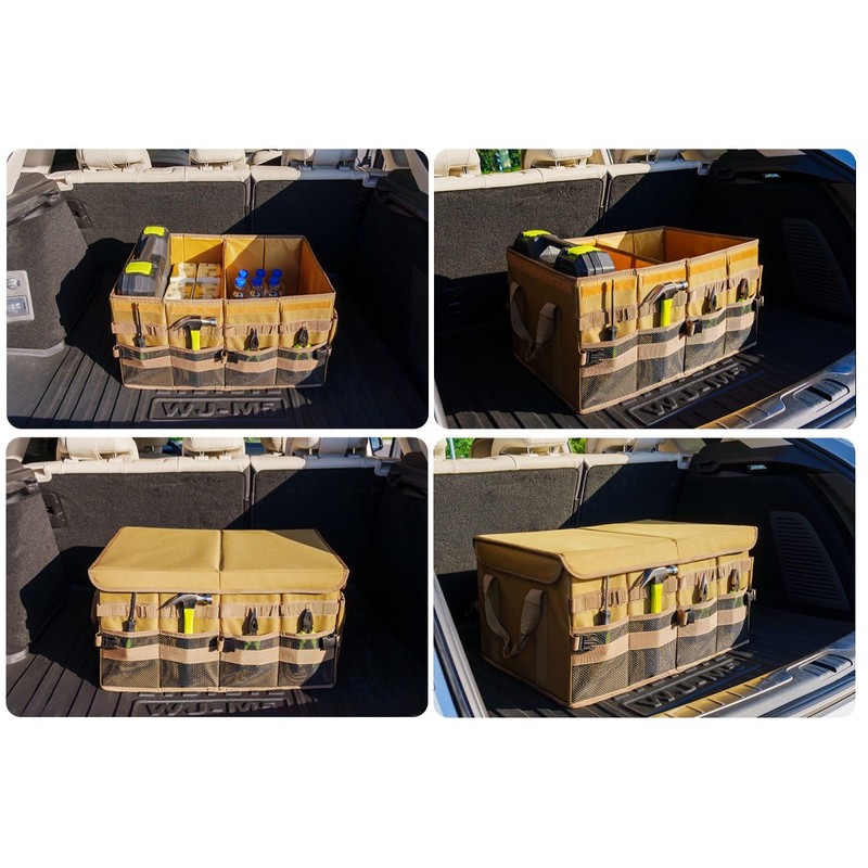Tongketec Large Truck Bed Organizer, Trunk Organizer With Lid For