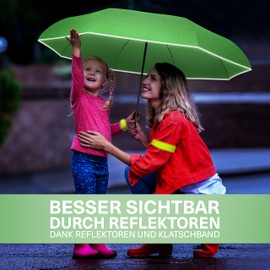 STYNGARD Rotterdam Automatic Children's Umbrella with Safety Reflectors – Children's Umbrella Girls/Boys – Automatic Children's Umbrella – Umbrella Children's School Bag Model Roterdam, Green