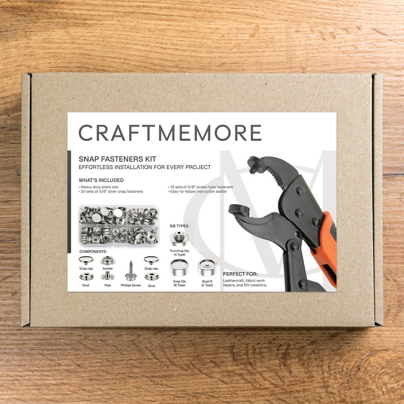 CRAFTMEMORE - Kit de cierre a presión resistente, herramienta ajustable