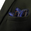 S&W SHLAX&WING Men's Pocket Square Blue Orange Geometric Large 12.6"