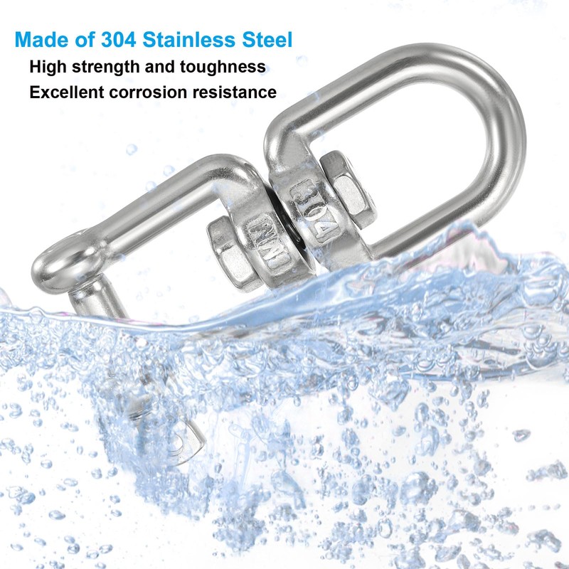 PATIKIL Double End Swivel M8 Working Load 475kg/1047lbs 304 Stainless