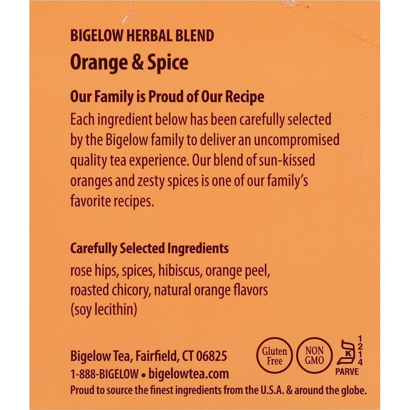 Bigelow Orange & Spice Herbal Tea - 20 tea bags