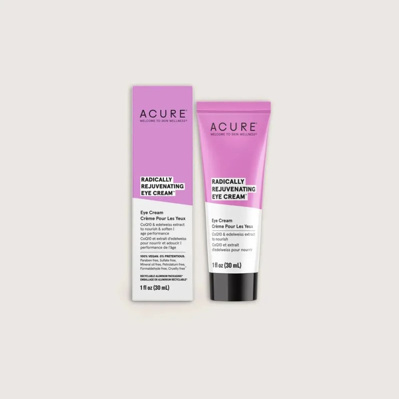 ACURE | Crema Rejuvenecedora para Contorno de Ojos, Desinflama y