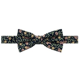 Jacob Alexander Men's Meadow Floral Pattern Pre-Tied Adjustable Banded Bow Tie - Green/Navy