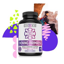 Evening Primrose Female Hormone Support Dietary Supplement - Standardized 10mg Glycine - 90 Calories - Edible for Healthcare and Fitness