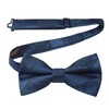 HISDERN Bow Tie Navy Blue Men's Paisley Suit Bow Tie