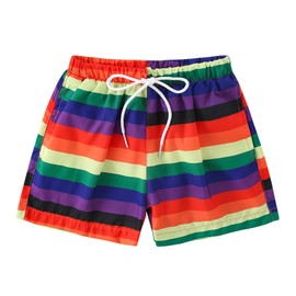 Boys Swim Trunks Toddler Broad Swim Shorts Quick Dry Kids Swim Bathing Suit Boys Swim Set Color Stripes 4-5T 120