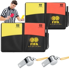 LBYHZS 2 Kit de Árbitro de Fútbol, Tarjetas de Advertencia para Árbitros con Silbato para Árbitro con Cordón, Tarjetas Rojas y Amarillas, Accesorios para Árbitros, para Entrenadores y Árbitros