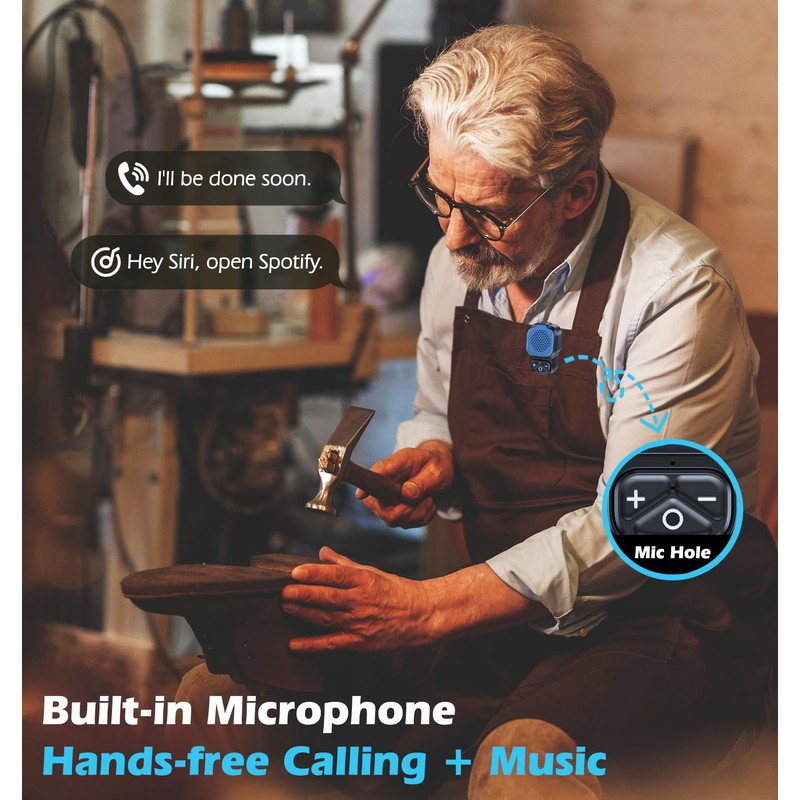 Wearable Bluetooth Speaker with Mic Portable Clip On Speakers