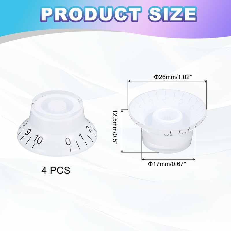 sourcing map 4PCS Guitar Top Hat Bell Knobs, Volume Tone