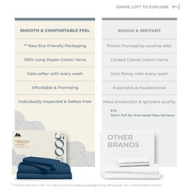 Mayfair Linen 500 Thread Count 100% Cotton Sheets King Size Bed Set - 4 PC King Bed Sheet Set Cotton (Teal), Soft, Cooling, Sateen Weave 16" Deep Pocket Bedsheet for Hot Sleepers (Fits 18" Mattress)