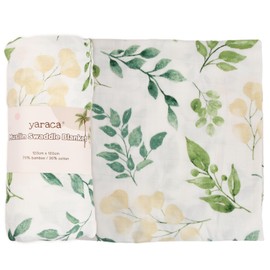 hongmo Baby Swaddling Cloth, Muslin Cloth, 120 x 120 cm, Muslin Swaddle Blanket, Muslin Nappies, Baby Bamboo Cotton Swaddle Wrap, Baby Gifts for Birth Boys and Girls (Green Grass)