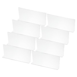 PATIKIL 8 Pack Shelf Dividers for Closet Organization, 11.1x1.6x4.8 Acrylic Closets Separator Kitchen Cabinet Shelves Under Bed Blocker for Bedroom Kitchen Office, Clear