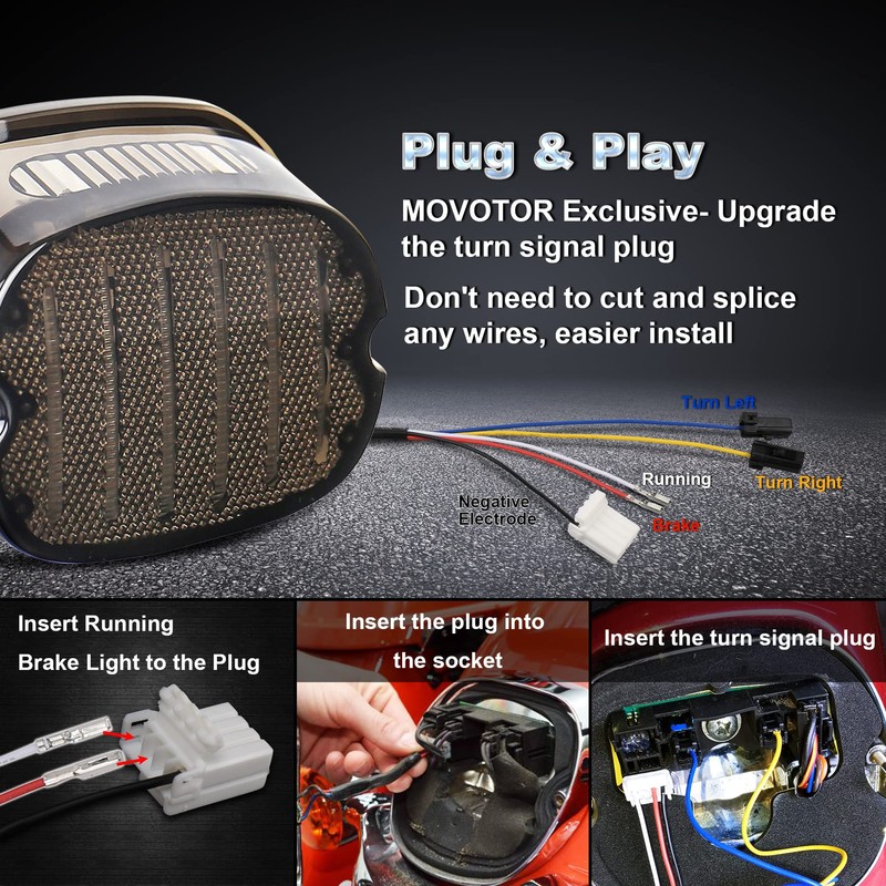 MOVOTOR Tail Light Led Integrated Turn Signal Brake Running Light