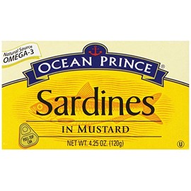 Ocean Prince Sardines in Mustard, 4.25-Ounce Cans (Pack of 12)