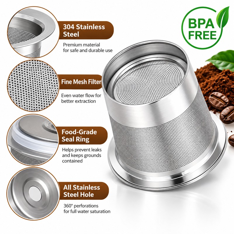Reusable Coffee Pods for Ninja Coffee Makers – 2-Pack SUS304