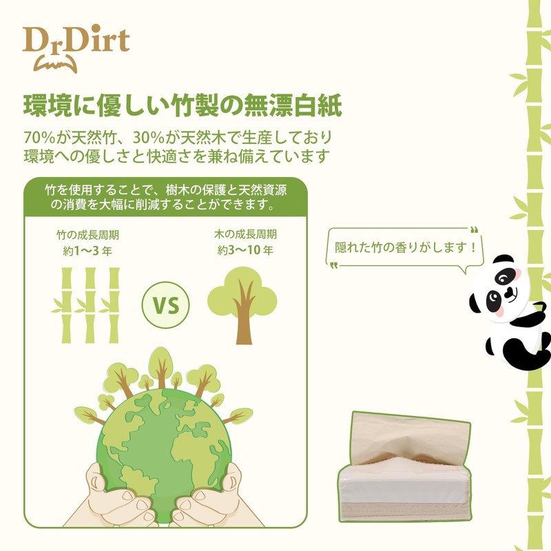 DrDirt Tissues No Box 330 Sheets (110 Sets)*4 Packs 3-Ply