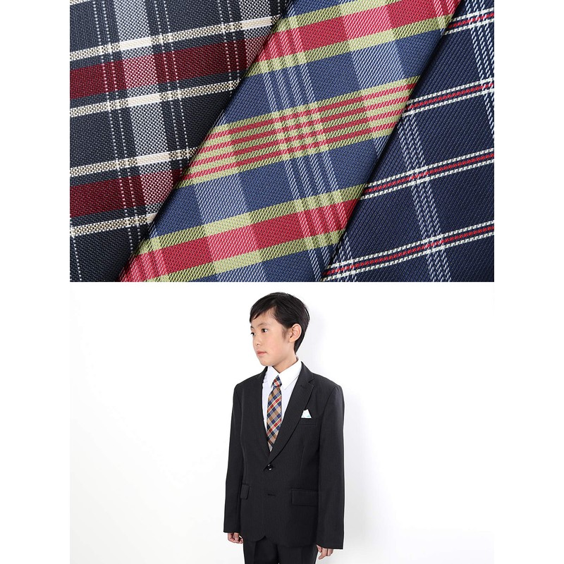 M.H.A.style 30301 Junior One-Touch Tie, Checkered Pattern, Children, Elementary School