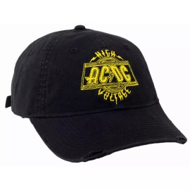 acdc AC/DC Mens AC DC High Voltage Distressed Hat Baseball Cap NWT