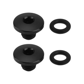 VGOL 2Set Bicycle Bleed Screw O Ring Bike Split Body Oil Cap Screw TC4 Titanium Alloy M5x10mm Bolts Compatible with Shimano XT SLX Zee Deore LX (Black)
