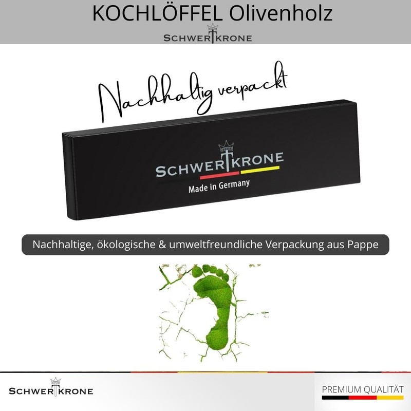 Schwertkrone Cooking Spoon Set, Olive Wood | Spatula | Risotto