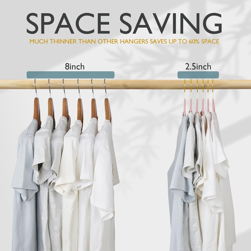 ManGotree Velvet Coat Hangers, Non-Slip Felt Suit Hangers, Ultra-Slim Space