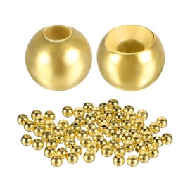 TIXIPEM 2.5mm Dia Tungsten Beads for Fly Tying [50PCS] - Slotted Head Ball for Tackle Craft & Fishing - [#16-18 - Gold Tone] Sink Deeper Faster Tapered Hole Fly Fishing Materials