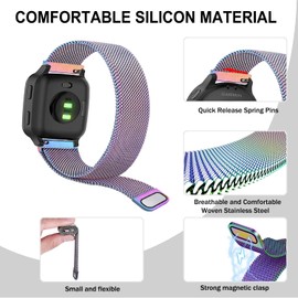 VELULYX Metal band Compatible Garmin Venu 2 Plus, 20mm strap for Garmin Venu Sq/Sq Music/Venu Sq 2/Sq 2 Music/Vivoactive 3/Vivoactive 5/Garmin Venu/Vivomove HR/Forerunner 55 245 645