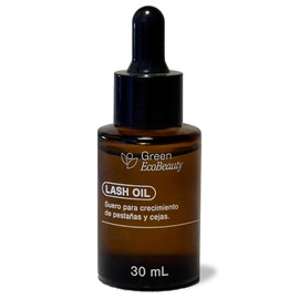 Green Eco Beauty Lash Oil Suero para Pestañas. Crecimiento y Cejas.  Serum para Pestañas 100 Natural con Aceites Esenciales y Vitamina E, sin efectos 