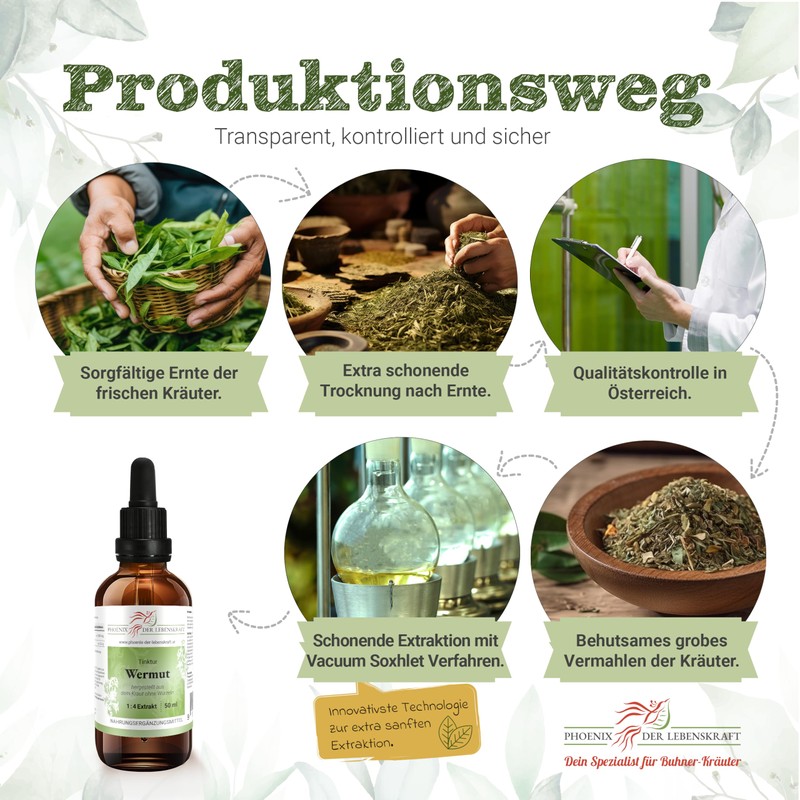 Wormwood Tincture, 50 ml, Artemisia Absinthium Drops (1:4 Extract), Premium