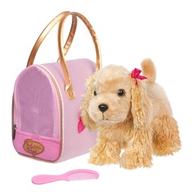 Pucci Pups – Plush Puppy – Carrier Bag – Golden Dot Glam Bag & Cocker Spaniel – Comb & Purse – Stuffed Animal – 2+ Years