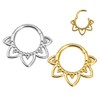 TOFBS Pack of 2 Nose Piercing for Women Men 316 Stainless Steel Flower Nose Piercing Ring 16G Hypoallergenic Hoop Nose Ring Septum Jewellery, Stainless Steel