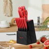 hecef 13 Pieces Kitchen Knife Set with Built-in Sharpening Wooden