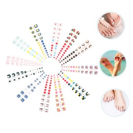 Healvian Valentine's Day 12 Sets/288pcs Toe Nail Art Decor Full Nail Tips Easy to Trim Shape Nail Art Accessories