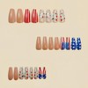 24Pcs 4th of July Press-on Nails Medium-length Five-Pointed Star Square