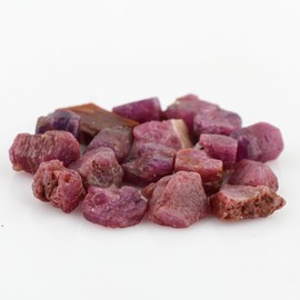 GEMKORA 50 carats Raw Ruby Rough Gemstone, Natural Crystals, Energy Healing Stones, Wholesale Bulk Lot, Jewelry Making Stones Supply, Gift Stone, 10 to 15mm, 4 to 6pcs