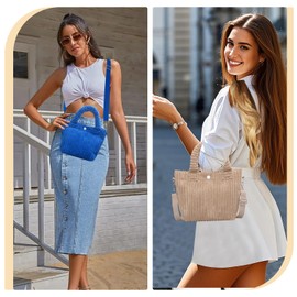 XSDSLS Shoulder Bag Women's Crossbody Bag Small Cord Bag Small Tote Bag Casual Shoulder Bag Women's Handbag with Adjustable Shoulder Strap for Work, Travel, Daily Life, cream-coloured