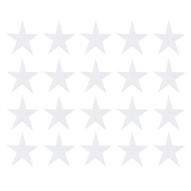 sourcing map 20Pcs Iron on Star Patches, Sew on Star Embroidered Patches, Decorative Repair Patch Applique for DIY Crafts Backpacks Bags Hats Clothes, 75mm White