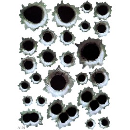 3D Bullet Hole and Scratch Car Stickers, Simulation Stereoscopic Fake Gun Bullet Holes Stickers, Automotive Tattoo Decorations, Waterproof Car Decals, Automotive Decals (Bullet Hole)