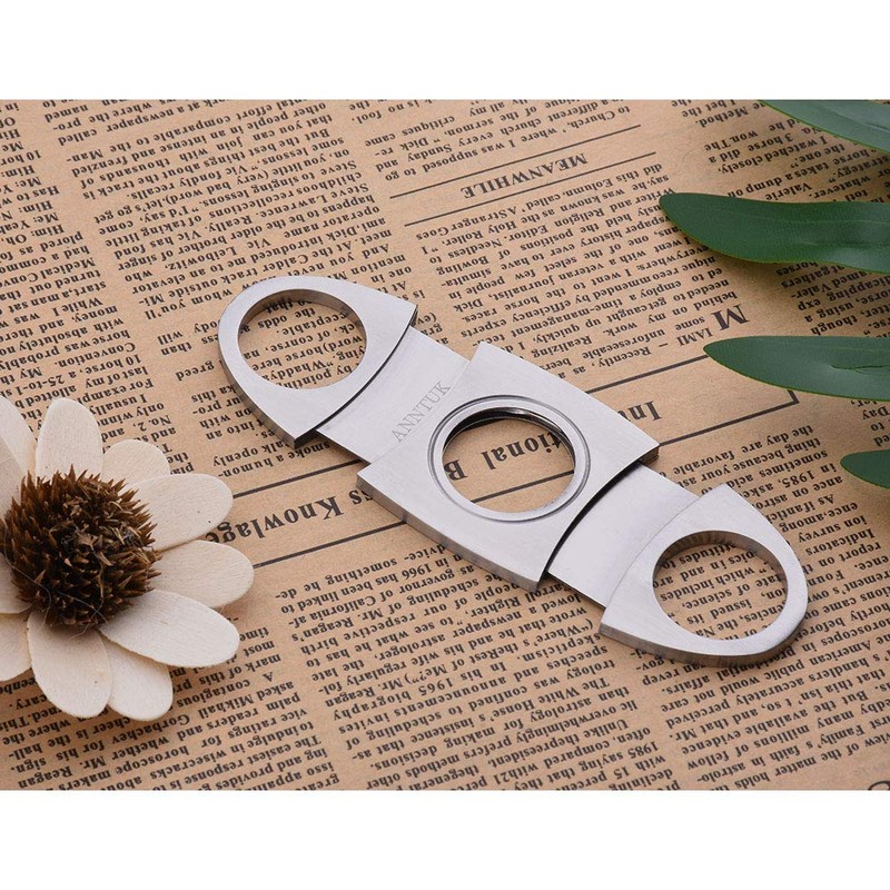 Anntuk Cigar Cutter Stainless Steel Guillotine Double Cut Blade in