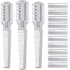 3 Pieces Hair Cutter Comb Double Sided Hair Razor Comb