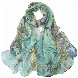 Pokeedioty Scarfs for Women Lightweight Scarves Elegant Floral Pattern Sheer Scarfs Shawls Wraps (YH-120)
