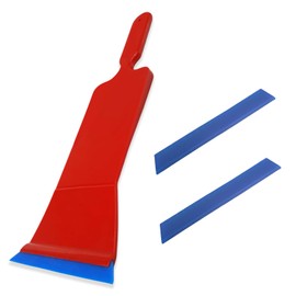 GWEITOOL Window Tint Tools Professional Long Handle Bulldozer Squeegee with Bevel Blade Replaceable for Front & Back Rear Window Film Installation - Red
