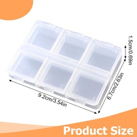 JAZOKA 2 Pcs Snack Box for Kids, Snack Box with 6 Removable Grids Compartments, Multi Plastic Snackle Box Trays with Compartment for Travel Plane (9.2×6.7x1.5cm)